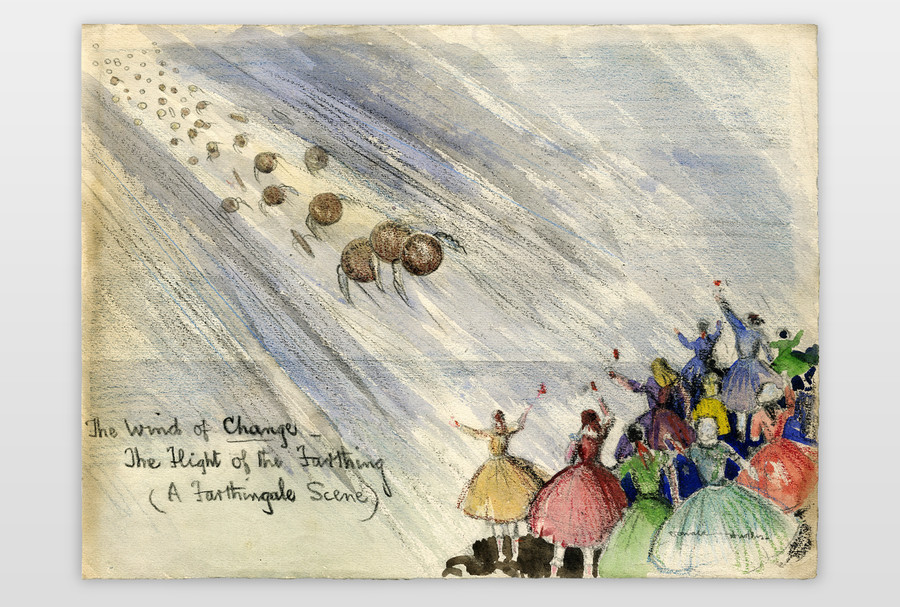 »The Wind of Change« Bleistift und Wasserfarbe auf Papier, 1952