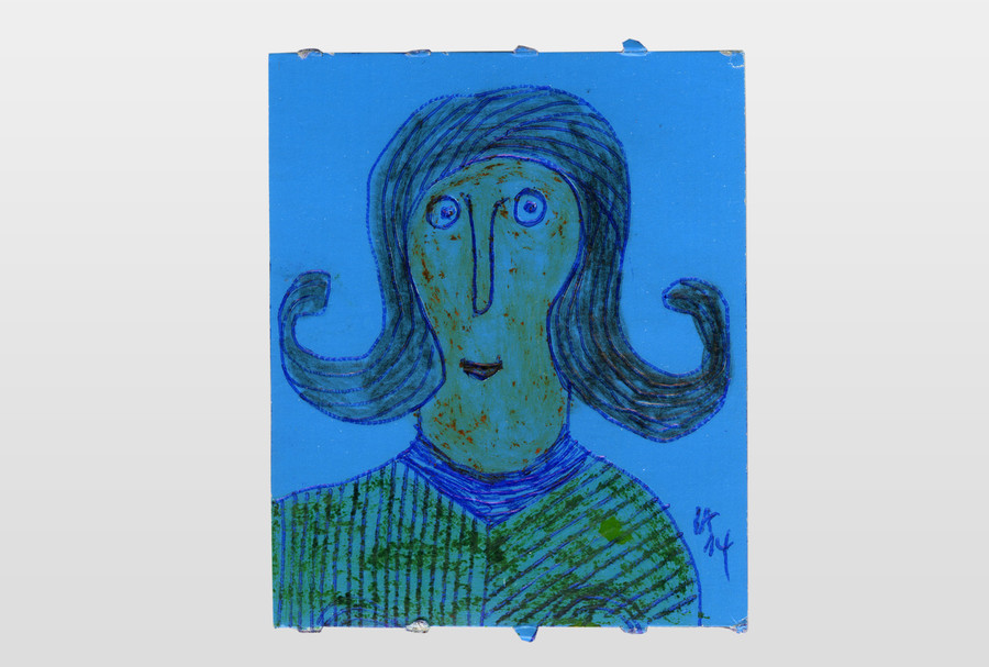 O.T (Frauenportät) Filzstift, Farbe auf Karton