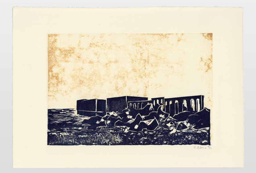 Broken Harbour (Mangél Press 2017) 30 x 42 cm, gemangelter Linolschnitt
