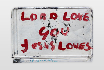 Lord loves you...Jesus loves Lackfarbe auf Blech