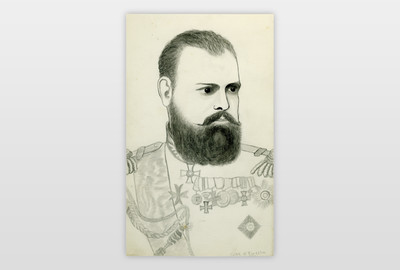 Czar Alexander III of Russia Bleistift und Tinte auf Papier