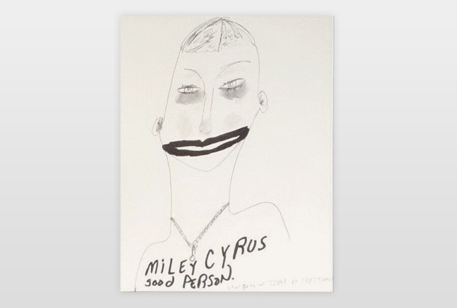O.T (Porträt Miley Cyrus) Bleistift und Marker auf Papier