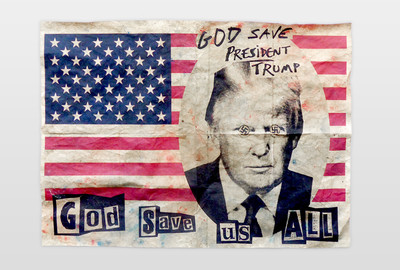 God save President Trump Druckgrafik auf Papier, Edition (distressed)