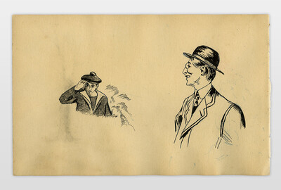 O.T. (Matrose und Mann) Bleistift, Tinte auf Papier, Frankreich 20er Jahre
