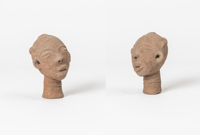 Aufsatzkopf der Akan, Ghana Keramik, gebrannt
