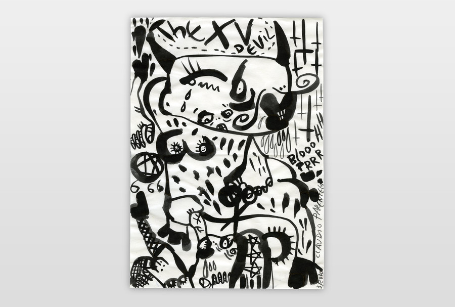 The XV Devil Tinte/Tusche auf Papier