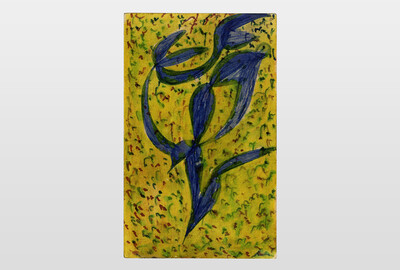 O.T. (Florales Motiv) Zeichentusche und Aquarell auf Postkartenkarton, 9x14 cm