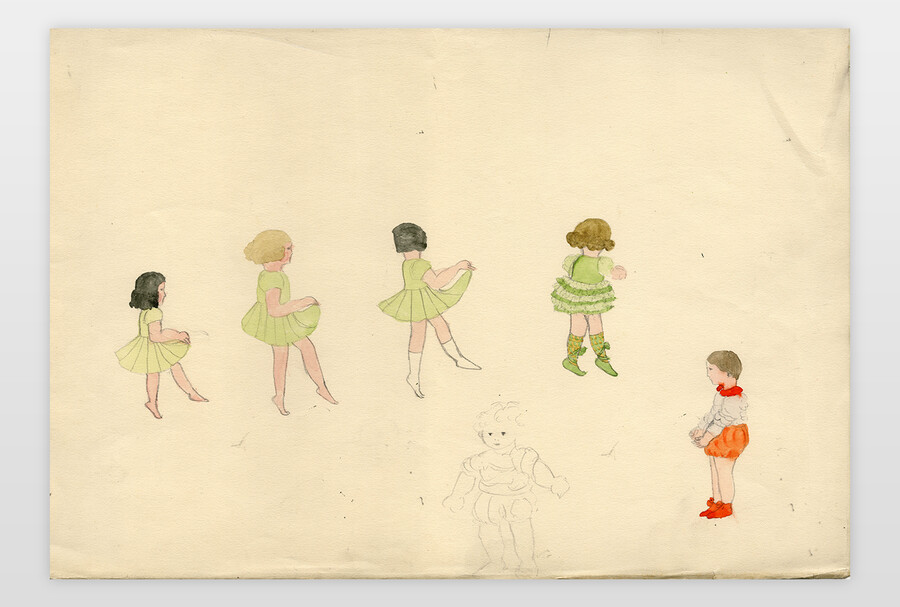 O.T. (tanzende Mädchen) Bleistift und Aquarell auf Papier