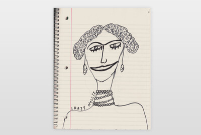 O.T (Frauenporträt) Seite aus Skizzenbuch Marker auf Papier