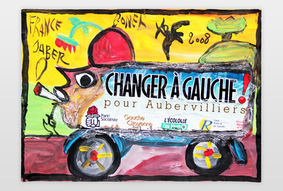 Changer á Gauche, 2008 Collage und Wasserfarbe auf Papier