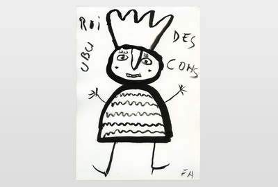 O.T (Roi Ubu des Cons) Tinte auf Papier, anomym, Frankreich