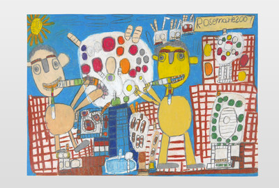 O.T (Im Café) Blei- und Farbstift auf Papier, 2007