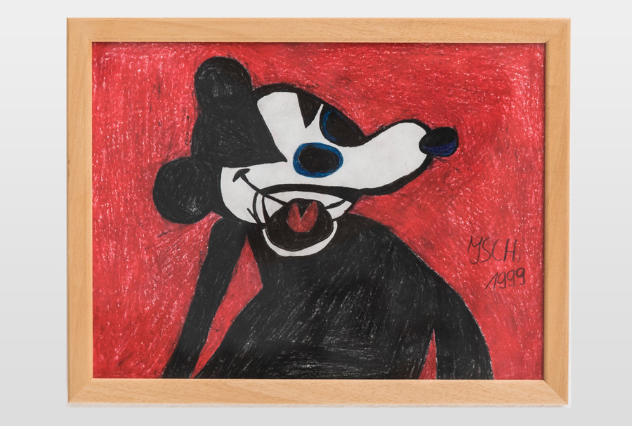 O.T (Micky Maus) Farbstift auf Papier, 1999