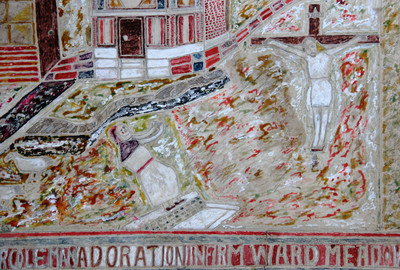O.T. (Adoration Infirm. Ward), 1965 Mischtechnik und Collage auf Karton (Ausschnitt)