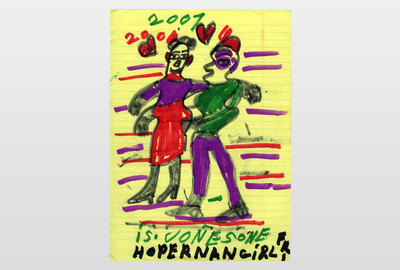 Lonesome Hoperman Girl Filzmarker auf Papier, 2001