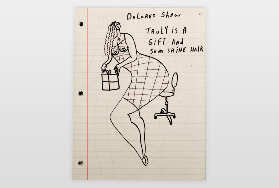 »Dolores Shaw« Seite aus Skizzenbuch Marker auf Papier
