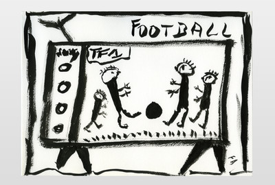 O.T (Football) Tinte auf Papier, anomym, Frankreich
