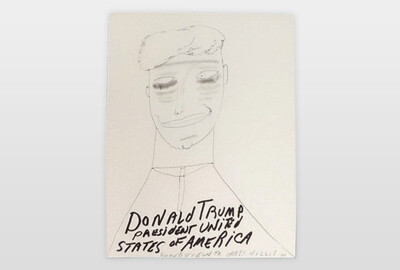 O.T (Porträt Donald Trump) Bleistift und Marker auf Papier