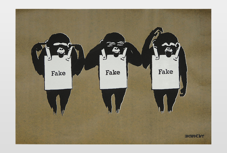 fake, Not Not Banksy aka STOT21stCPL aka Harry Adams Siebdruck auf Teerpapier